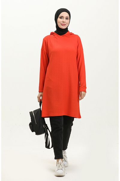 sefamerve Tunica de sezon cu gluga Coral - 8666-01
