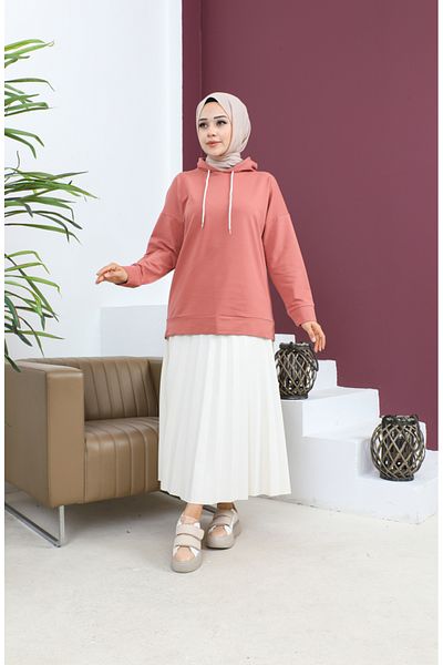 sefamerve Φούτερ Dusty Rose Hooded - 23002-08
