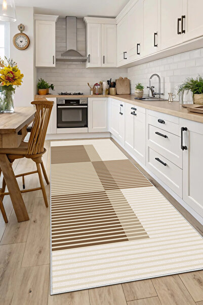 Evimle Makinede yıkanabilir kaymaz taban leke tutmaz mutfak halısı salon halı...