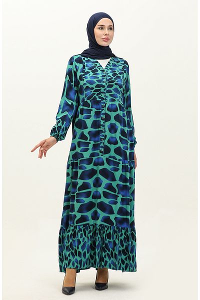 sefamerve Φόρεμα βισκόζης Green Saks - 0146-03