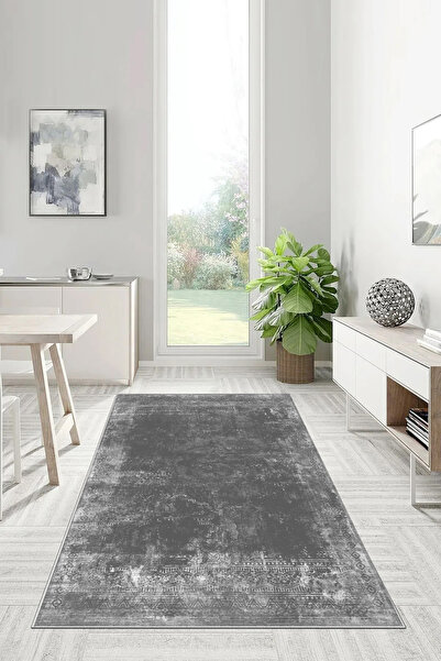 UZZA Salon Halısı Geometrik İskandinav Eskitmeli Dijital Baskı Yıkanabilir Ka...