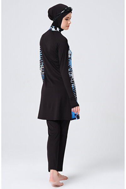 sefamerve Blue Hijab Swimsuit - 23685-01 Model