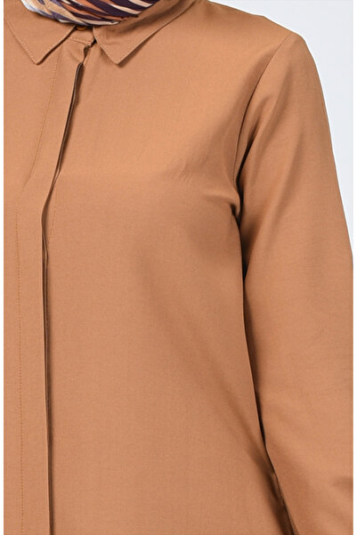 sefamerve Cepli Gizli Patlı Viskon Tunik 6435-03 Vizon