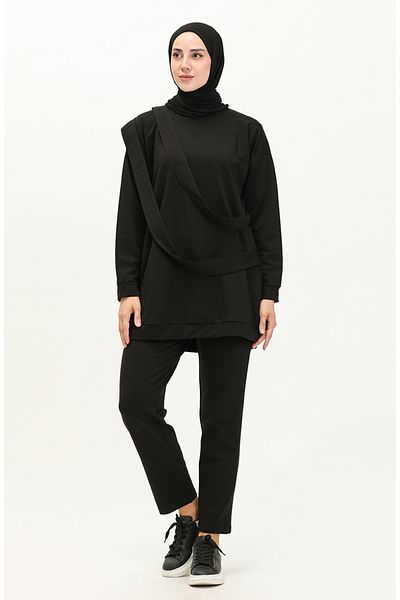 sefamerve Σετ φόρμας Black Crew Neck - 70091-02