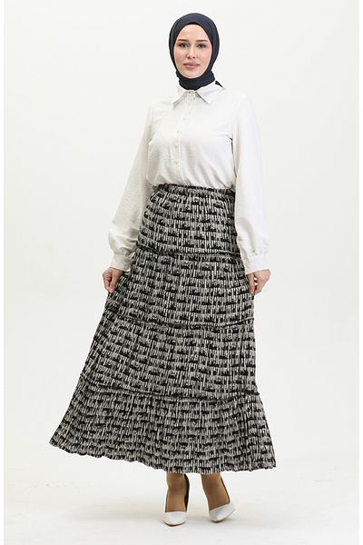 sefamerve Fusta Viscoza Almila 3161-03 Neagra - Model Gypsy
