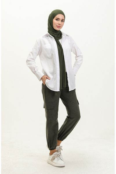 sefamerve Pantaloni cargo sezonieri kaki - 6102-03