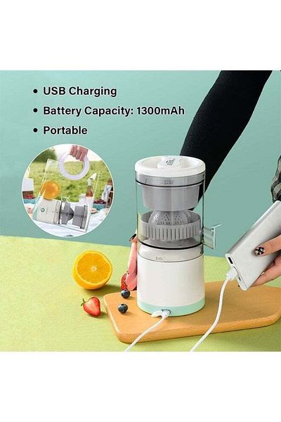 COOYA Electric Juicer Rechargeable, Portable Kitchen Gadget for making Orange Juice(Green)