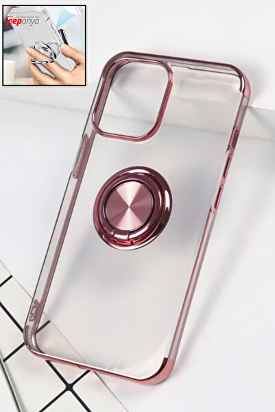 Ceponya Galaxy M51 Kılıf Kenarları Renkli Yüzüklü Manyetik Silikon