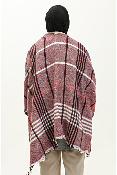 sefamerve Çizgi Desenli Panço 2054-06 Bordo