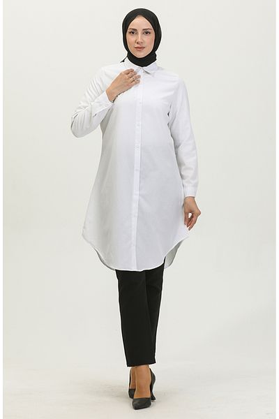 sefamerve White Buttoned Tunic 6122-05