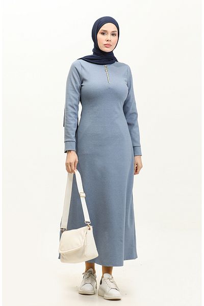 sefamerve Rochie albastră cu fermoar - 2149C-01