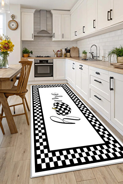 Evimle Makinede yıkanabilir kaymaz taban leke tutmaz mutfak halısı salon halı...