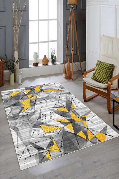 df home Dijital Baskı Yıkanabilir Kaymaz Taban Salon Halısı Mutfak Halısı Kor...