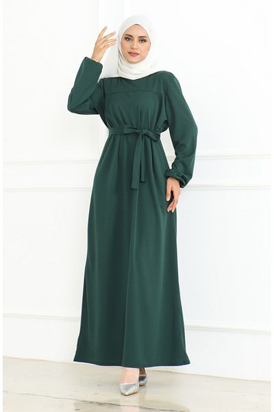sefamerve Αθλητικό φόρεμα Emerald Green Belted - 3028-03