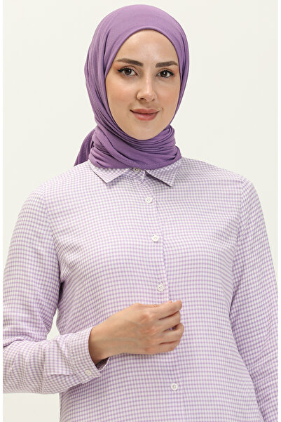 sefamerve Lilac Viscose Printed Tunic - 2553-04 Model