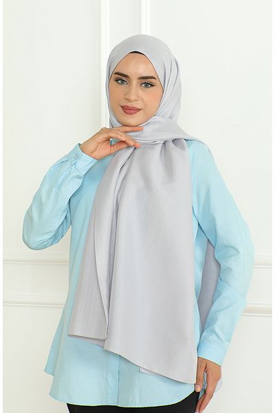 sefamerve Armul Shawl 81076-03 Silver - Άνετο και κομψό