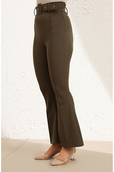 sefamerve Pantaloni kaki cu picioare spaniole - 6565-02