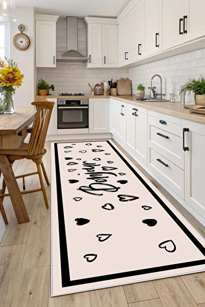 Evimle Makinede yıkanabilir kaymaz taban leke tutmaz mutfak halısı salon halı...