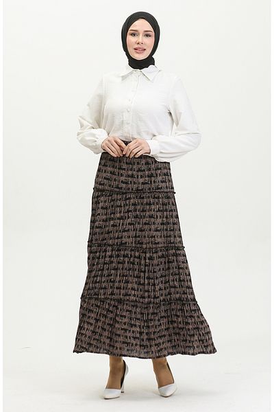 sefamerve Almila Gypsy Viscose Φούστα 3161-05 Mink