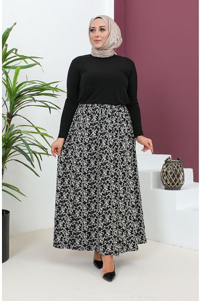 sefamerve Fusta neagra din vascoza - Marime Plus, Piesa, 4360F-02