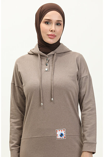 sefamerve Kapüşonlu Eşofman Takım 3036-13 Vizon