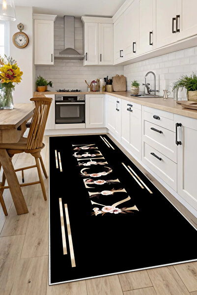 Evimle Makinede yıkanabilir kaymaz taban leke tutmaz mutfak halısı salon halı...