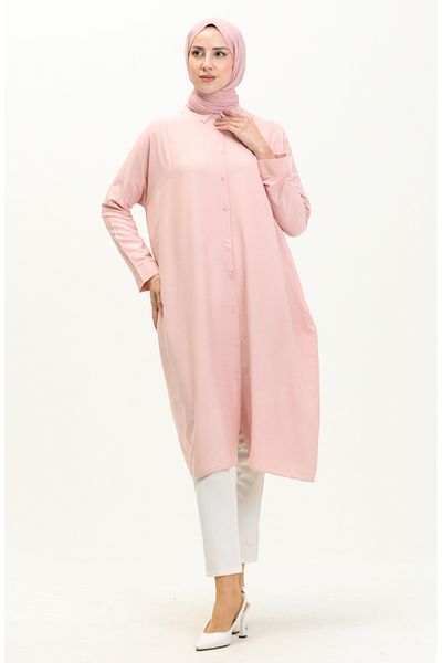 sefamerve Χρώμα πούδρας Raglan Sleeve Tunic - 6433-19