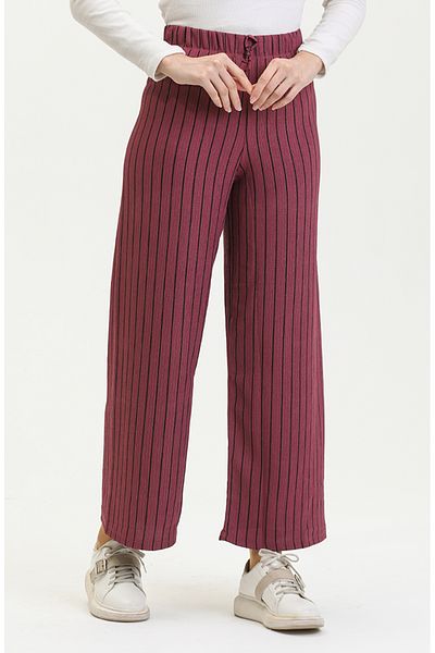 sefamerve Dried Rose Relaxed Cut Draped Trousers 8731-01 - Wide Leg Wrap