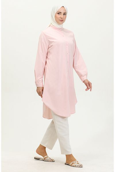 sefamerve Χρώμα πούδρας Judge Collar Buttoned Tunic - 6112-03