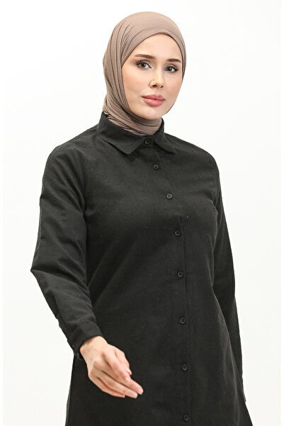 sefamerve Düğmeli Tunik 5105-06 Siyah