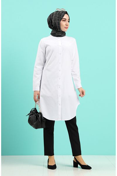 sefamerve Τουνίκ Judge Collar 6475-09 Λευκό