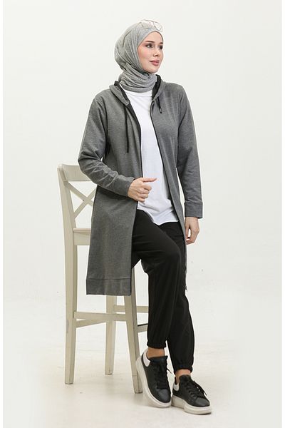 sefamerve Γκρι Μαύρο Σετ Φόρμας Διπλής - 24002-04