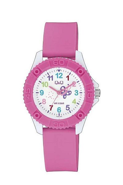 Q&Q Qq Vq96J025Y Water Resistant Pink Children's Wristwatch