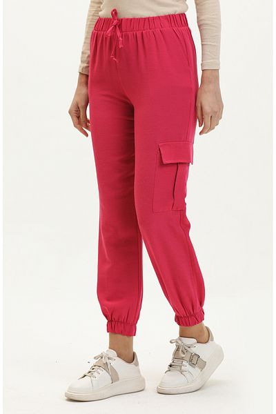 sefamerve Fuchsia Cargo Pants - Elastic Waist, Model 1147-03