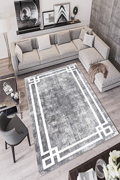 df home Dijital Baskı Yıkanabilir Kaymaz Taban Salon Halısı Mutfak Halısı Kor...