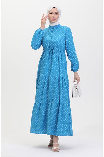 sefamerve Rochie albastră cu model Anchor - 0400-07