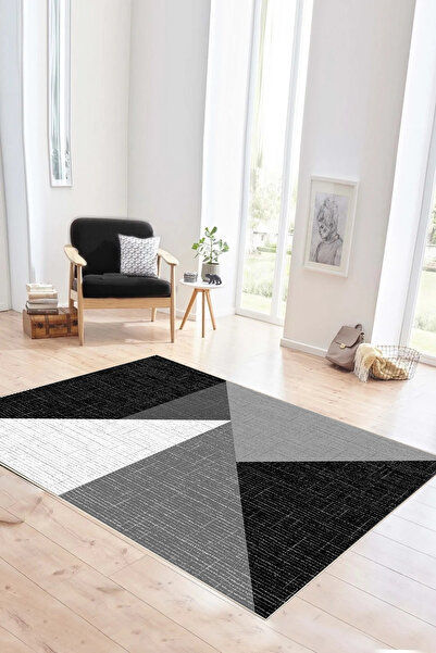 df home Salon Halısı Geometrik İskandinav Eskitmeli Dijital Baskı Yıkanabilir...