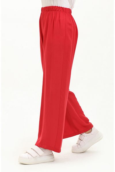 sefamerve Pantaloni roșii Claret cu talie elastică - 1143-02
