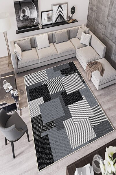 df home Dijital Baskı Yıkanabilir Kaymaz Taban Salon Halısı Mutfak Halısı Kor...