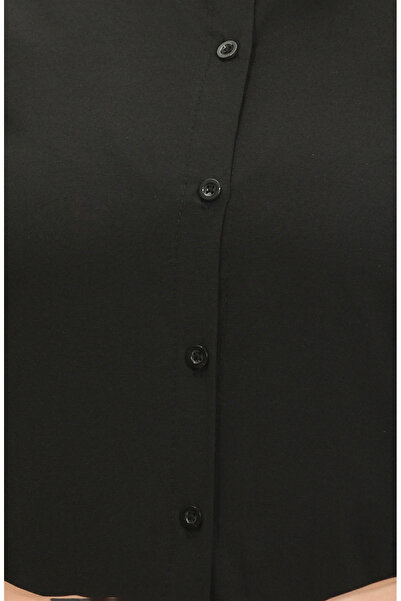 sefamerve Black Buttoned Tunic - 6111-08 Model