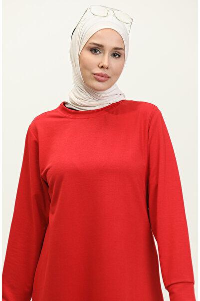 sefamerve Red Two-String Tunic and Trousers Set - 0044-18