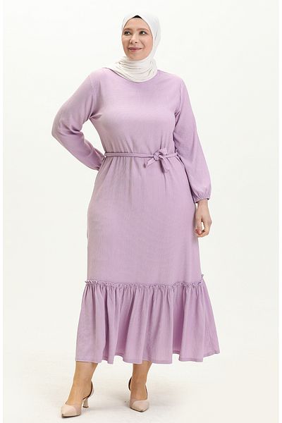 sefamerve Λιλά Φόρεμα Farbali Plus Size - 4581-08