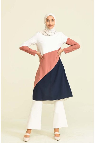sefamerve Εκρού Viscose Tunic 6447-07 - Τρία Τεμάχια