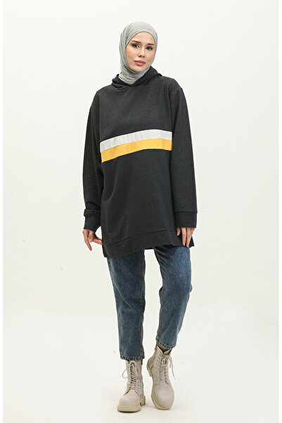 sefamerve Anthracite Gold Hooded Sweatshirt - 23077-03