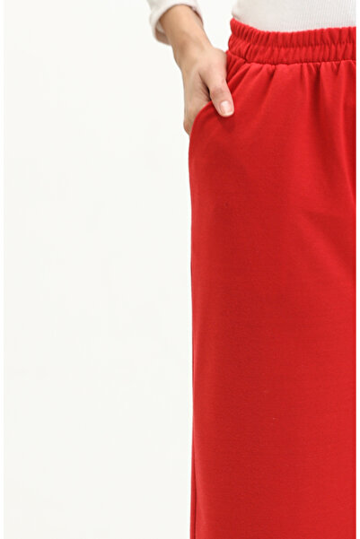 sefamerve Red Wide Leg Pocket Sweatpants - 0283-04