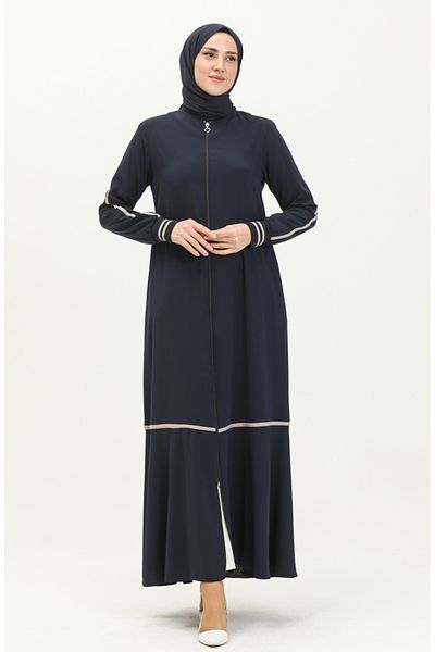 sefamerve Navy Blue Ferace με φερμουάρ - 5043-06