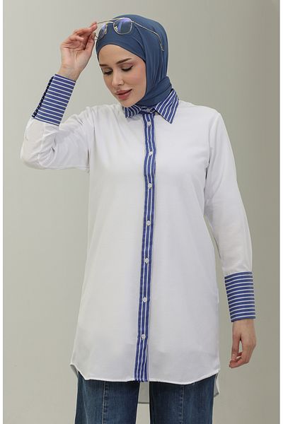 sefamerve White Striped Tunic - 4823-06