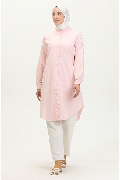 sefamerve Χρώμα πούδρας Judge Collar Buttoned Tunic - 6112-03