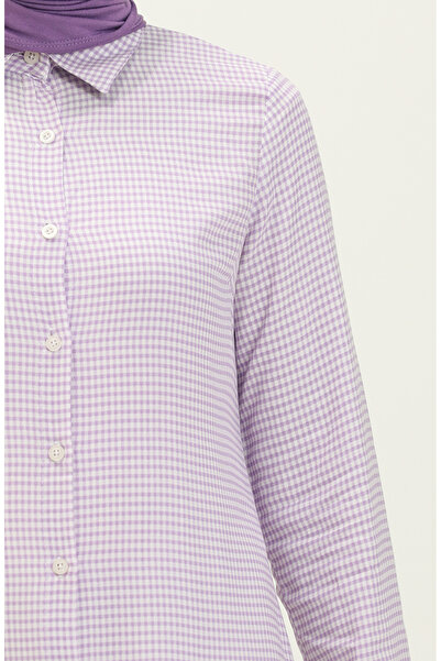 sefamerve Lilac Viscose Printed Tunic - 2553-04 Model