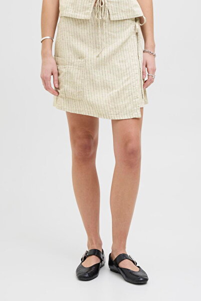 Jack & Jones Fusta de damă din amestec de in - bej